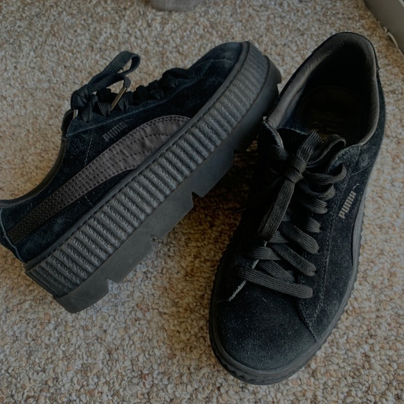 Puma Shoes - puma x rihanna gently black cleared creepers